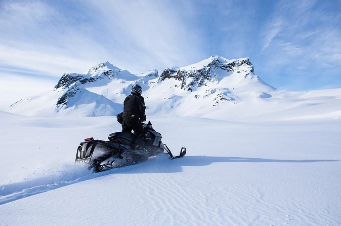 Fast-Paced Glacier Snowmobile Adventure from Gullfoss